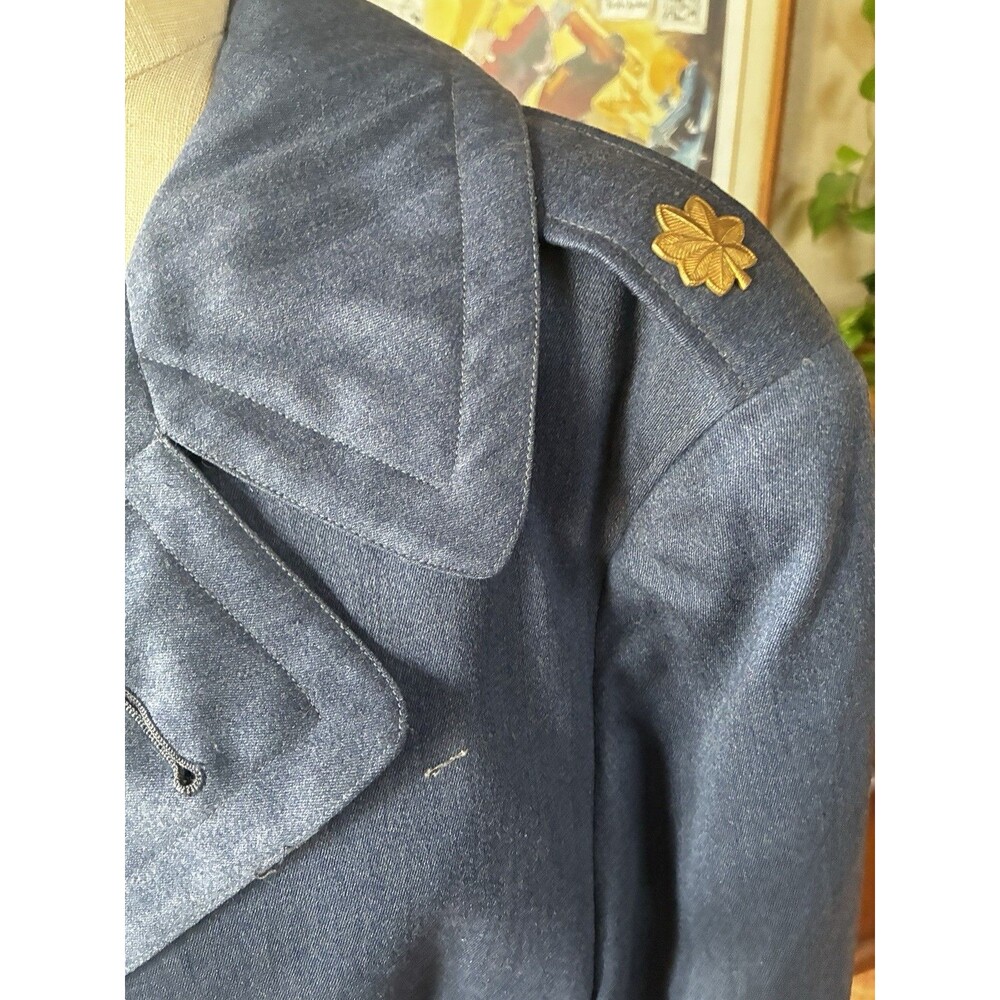 USAF Air Force Navy Blue Major Trench Rain Pea Coat 42R DSCP Defender Collection